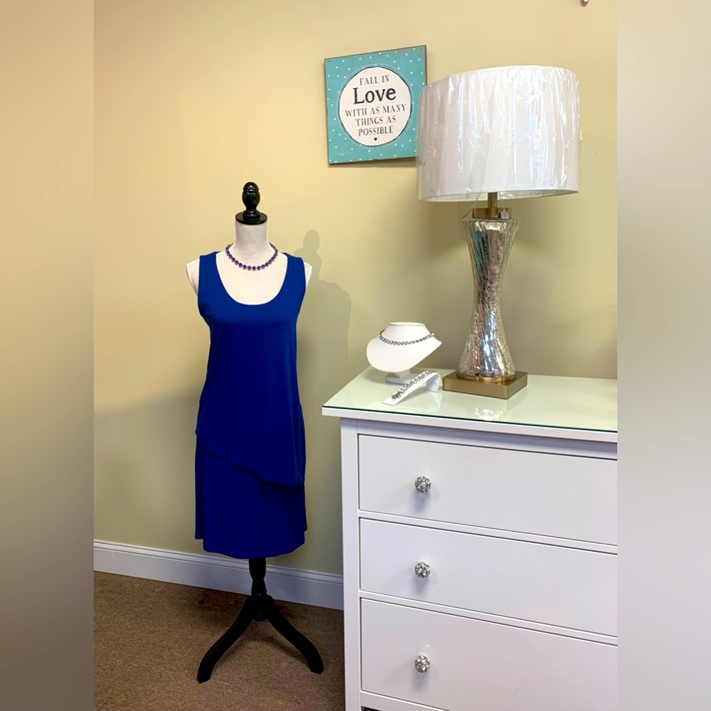 Isle by Melis Krogan sleeveless blue dress